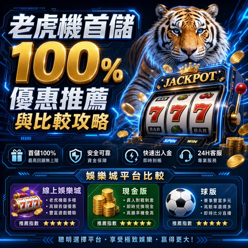 老虎機首儲 100% 優惠推薦與比較攻略